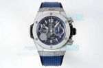 ZF Factory Swiss Replica Hublot Big Bang SS Blue Dial Blue Rubber Strap Watch